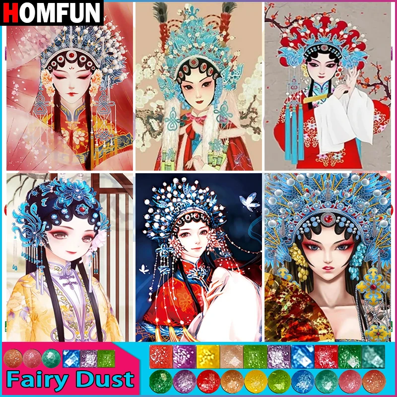 

HOMFUN Fairy Dust Diy 5d Diamond Painting "Portrait Girl" Cross Stitch Square Round Diamond Embroidery Handwork Rhinestone Art