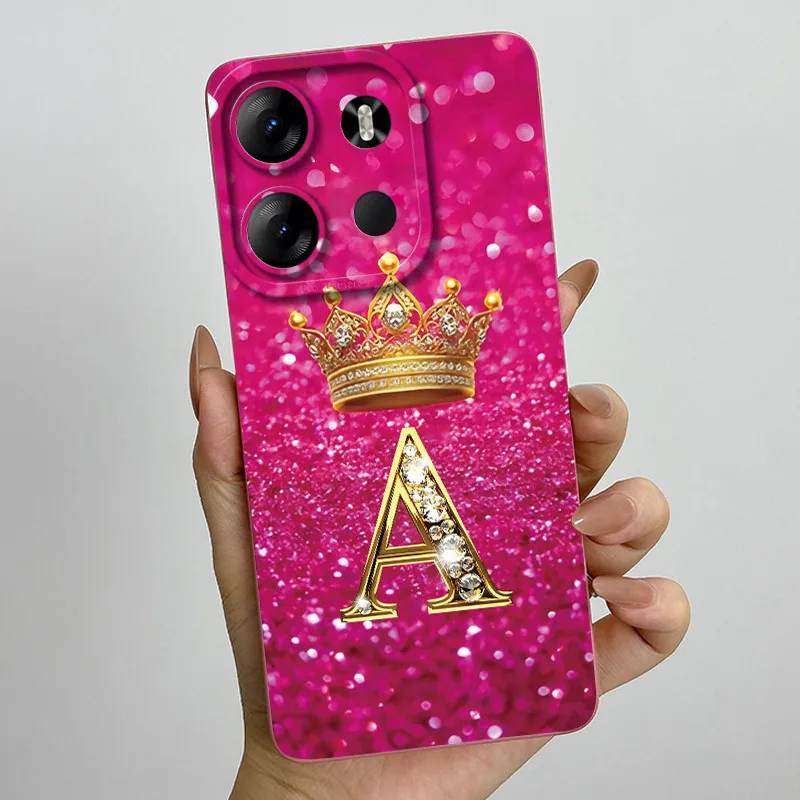 Crown Letter Soft Liquid Silicone Phone Case - Enhanced Grip Bumper Cover