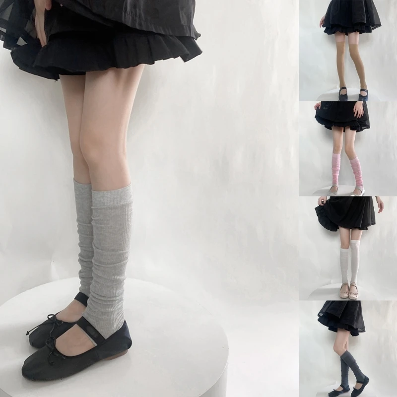 

Footless Over Knee High Socks for Women Leg Warmers Loose Socks Cotton Calf Socks Simple Long Leg Socks Gifts