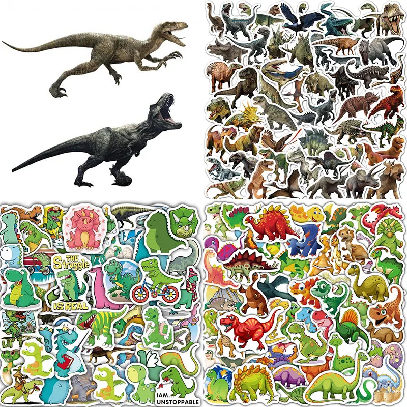 

20PCS/50PCS Jurassic World DIY Sticker Action Figure Dinosaur Tyrannosaurus Rex Water Cup/suitcase/Skate Waterproof Stickers