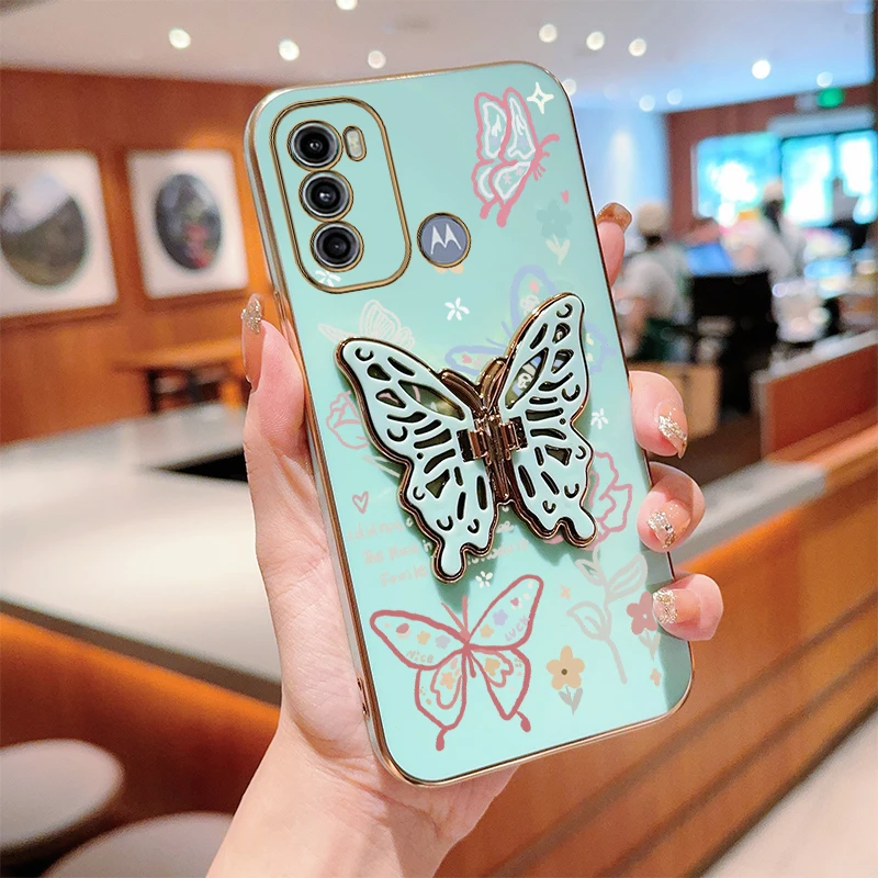 Rose Butterfly Plating Holder Phone Case