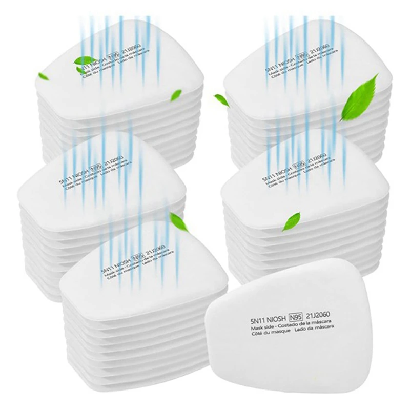 5N11 Respirator Filter 5N11 Particulate Filter Cotton 6200 6502 7502 6800 Series Respirator Mask 100PCS