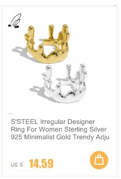S'STEEL Zircon Ring Sterling Silver 925 Gift For Women Minimalist Gold Personalized Open Ring Bijoux Argent 925 Fine Jewellery hematite ring