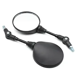 Foldable Round Rearview Mirrors for Scooters and Motorcycles - 2 Pack (As Shown)