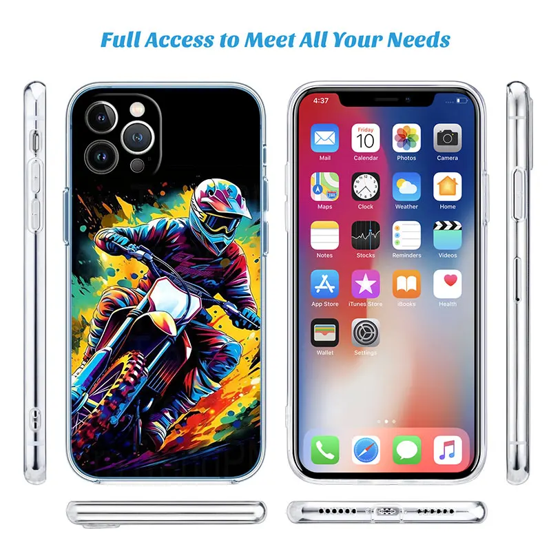 Motorcycle Racing Transparent Phone Case