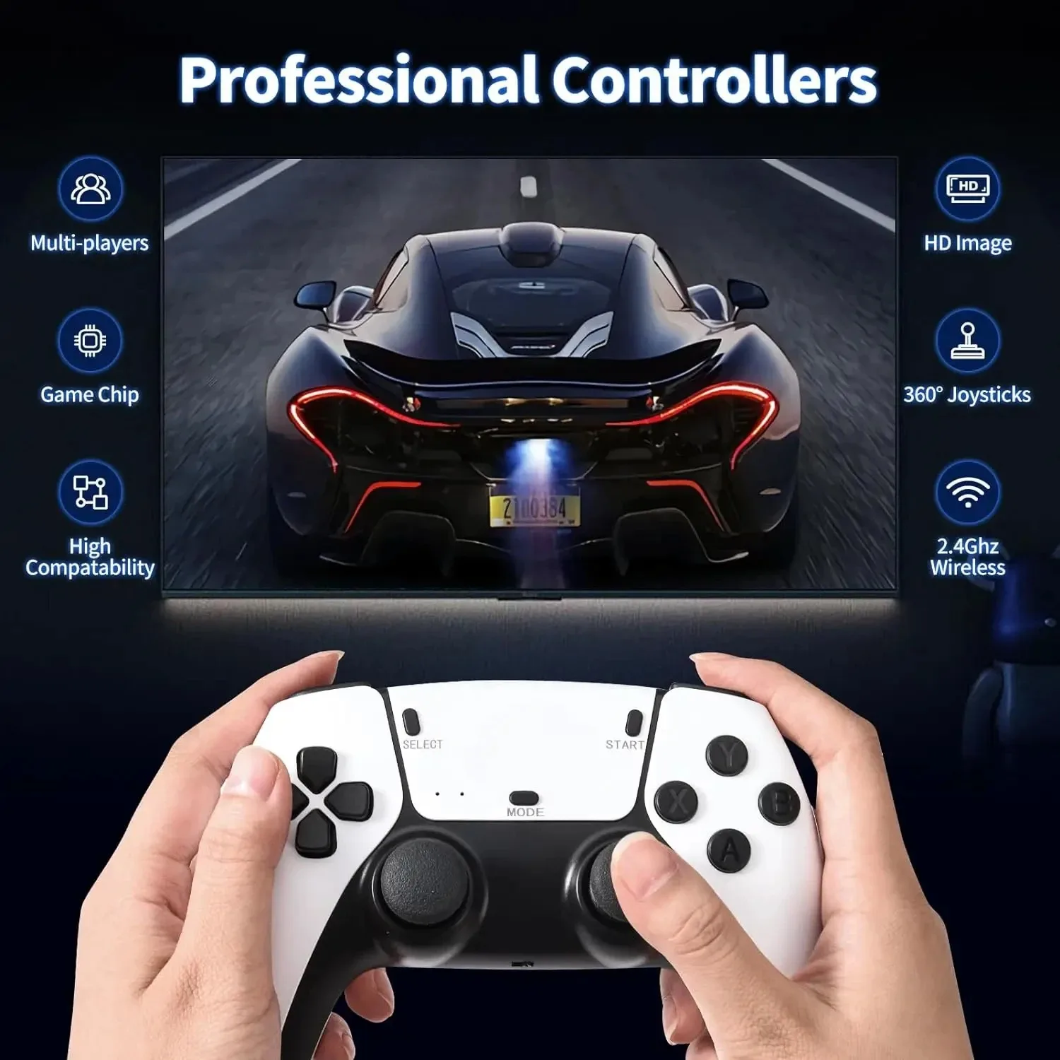 Wireless Retro Tv Video Game Console With Dual Controllers_voghion.com