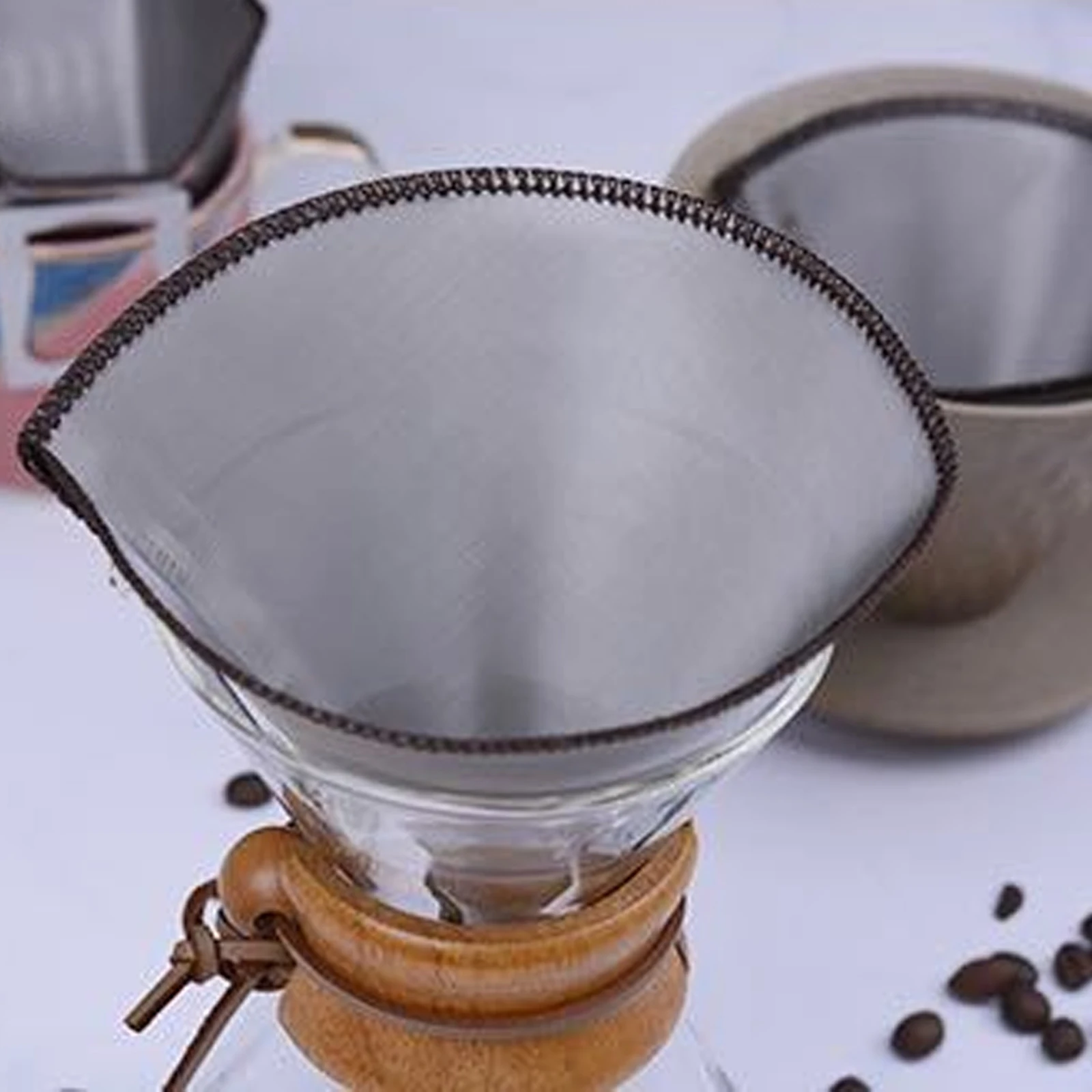Filtre à café à mailles fines en acier inoxydable, réutilisable
