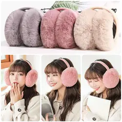 Warm Foldable Ear Muffs Winter Cosy Ear Protection Plush Ear Warmer Casual Soft Earflaps Men Women