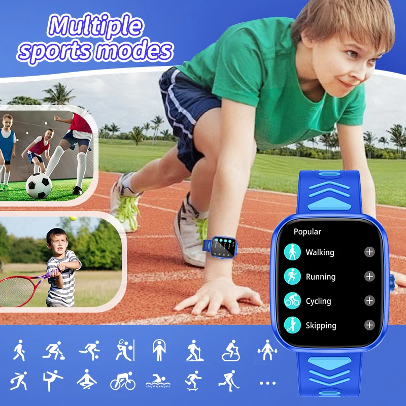 LIGE Kids Games Smart Watch For Age 5-12 Kids Gifts Music Player Pedometer Children SmartWatch Waterproof Child Clock Watches