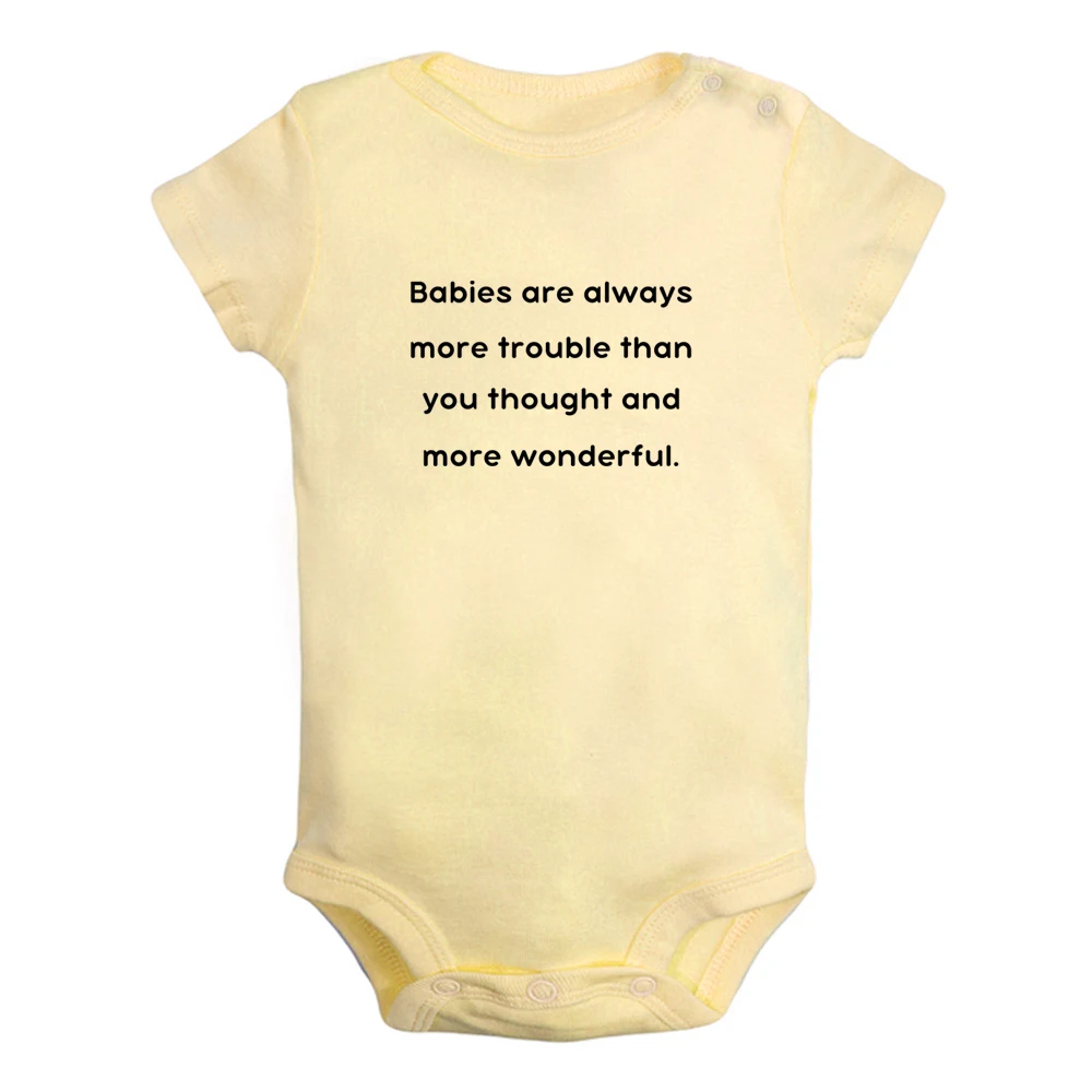 

Babies are always more trouble than you thought and more wonderful Baby Rompers Boys Bodysuit Girls Short Sleeves Jumpsuit