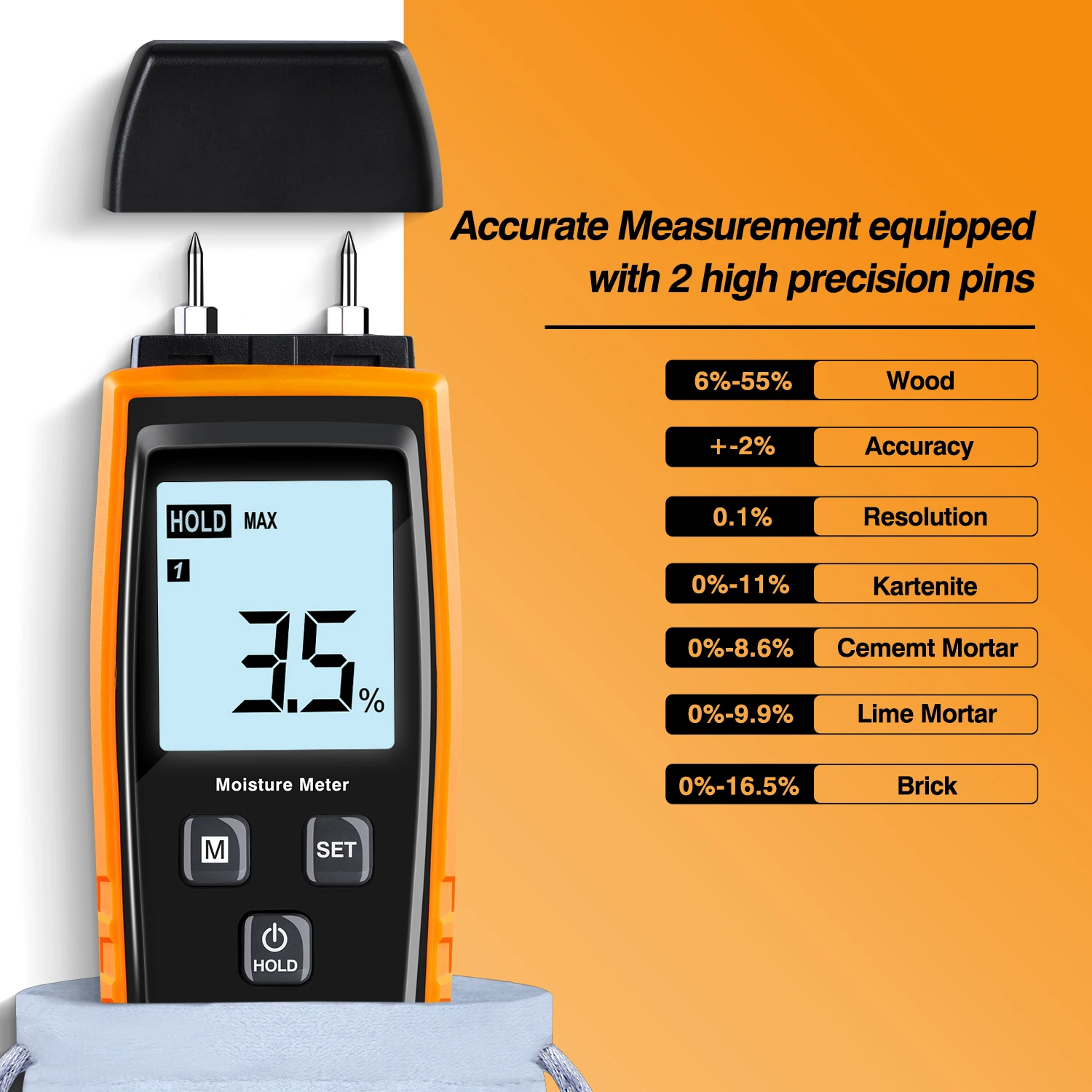 Wood Moisture Meter RZ Digital Handheld Wood Moisture Meter Concrete Woodworking carton Building Material