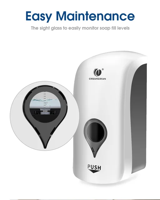 1000ML Foaming Hand SOAP Dispenser Wall Mount ห้องครัวห้องน้ํา Liquid Foam SOAP Dispenser สีขาวสีดําเครื่องจ่ายสบู่พลาสติก 3