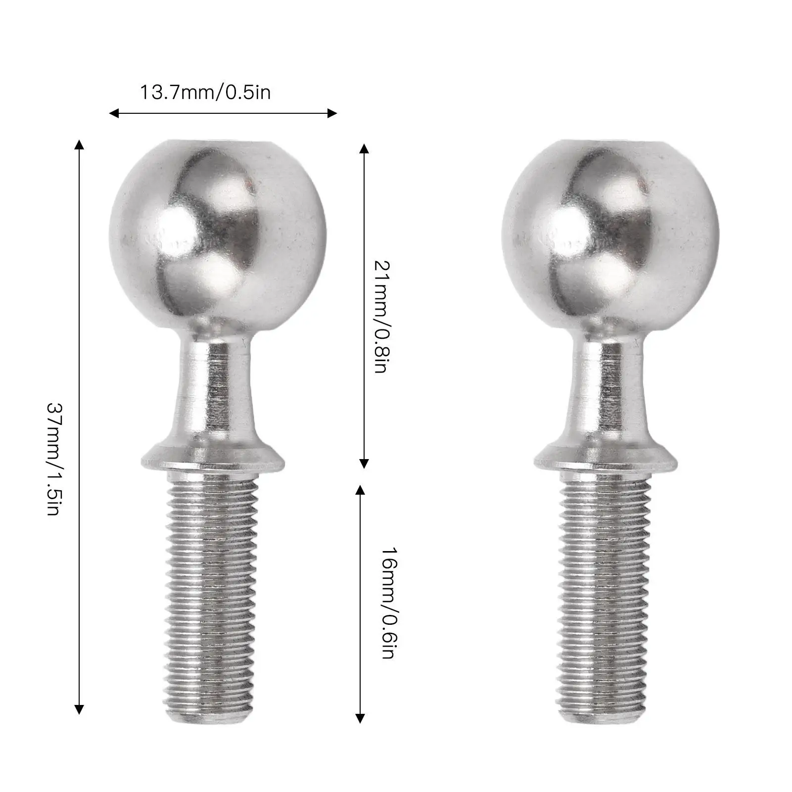 Stainless Steel Ball Head Screw Pivot Ball Wear Resistant Delicate Appearance for 1 /7 for 1 /8 RC Cars