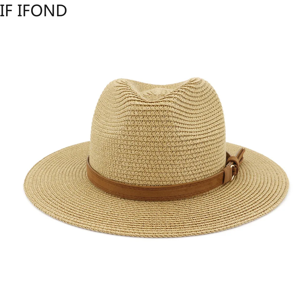 59-60CM Panama Hat Summer Sun Hats for Women Man Outdoor Beach Straw UV Protection Cap sun hat sun protection hat