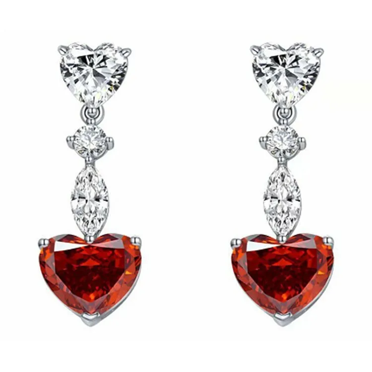 Fashion Jewelry Ladies Blue White Water Drop Shaped Crystal Rhinestone Zircon Metal Dangle Earring for Women Party Jewelry dangle earrings,drop earrings,crystal earrings