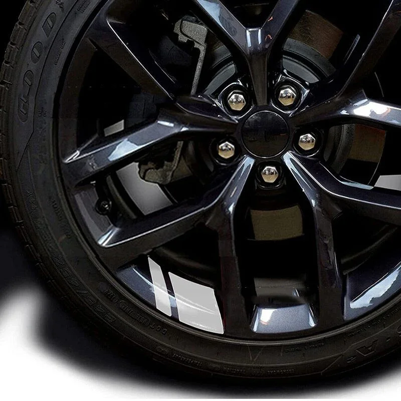 Reflective Car Wheel Rim Stripe Decal Set - 4Pcs Racing Hub Decoration Stickers