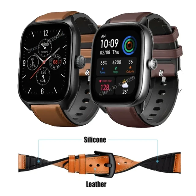 Leather Silicone band For Amazfit GTS 4 Mini Wrist Strap bracelet For  Xiaomi Huami Amazfit GTR