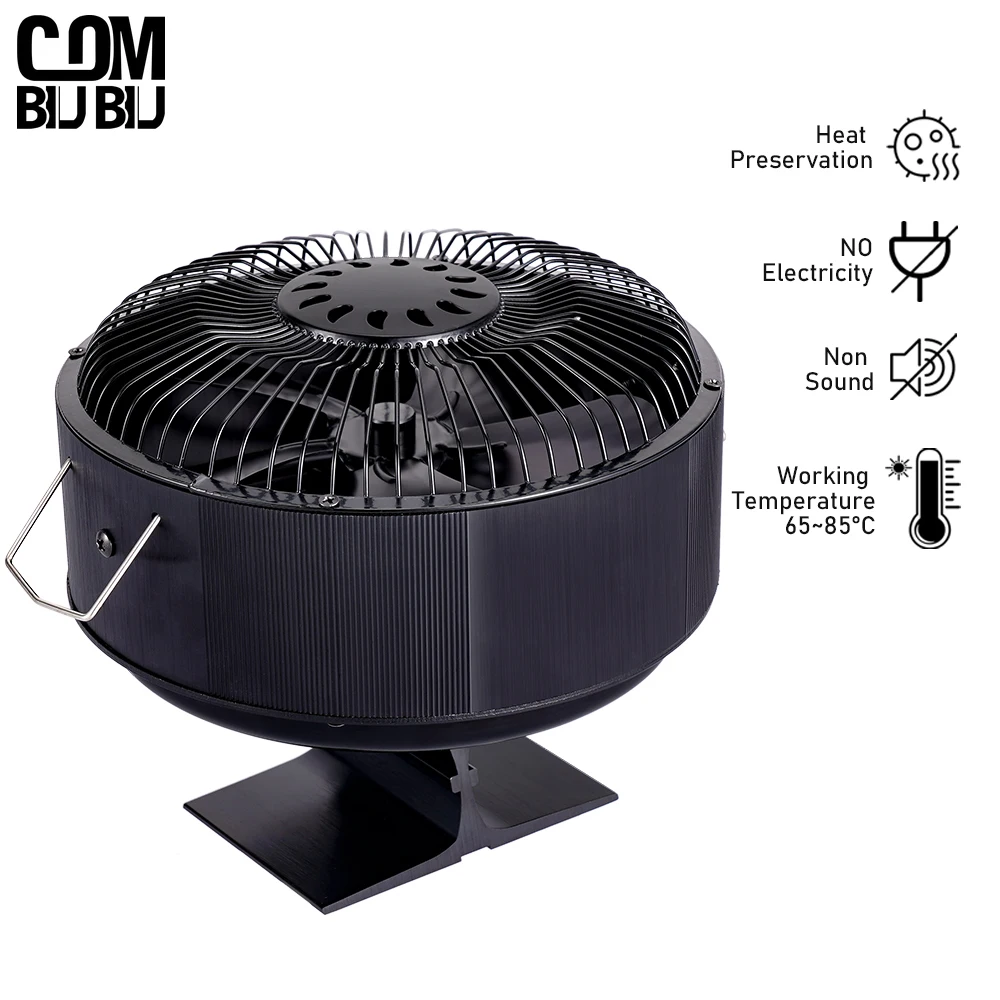 

5 Blade Stove Fan Heat Powered Free Standing Fireplace Fan Fire Heater Log Wood Burner Eco Quiet Home Efficient Heat Distribute