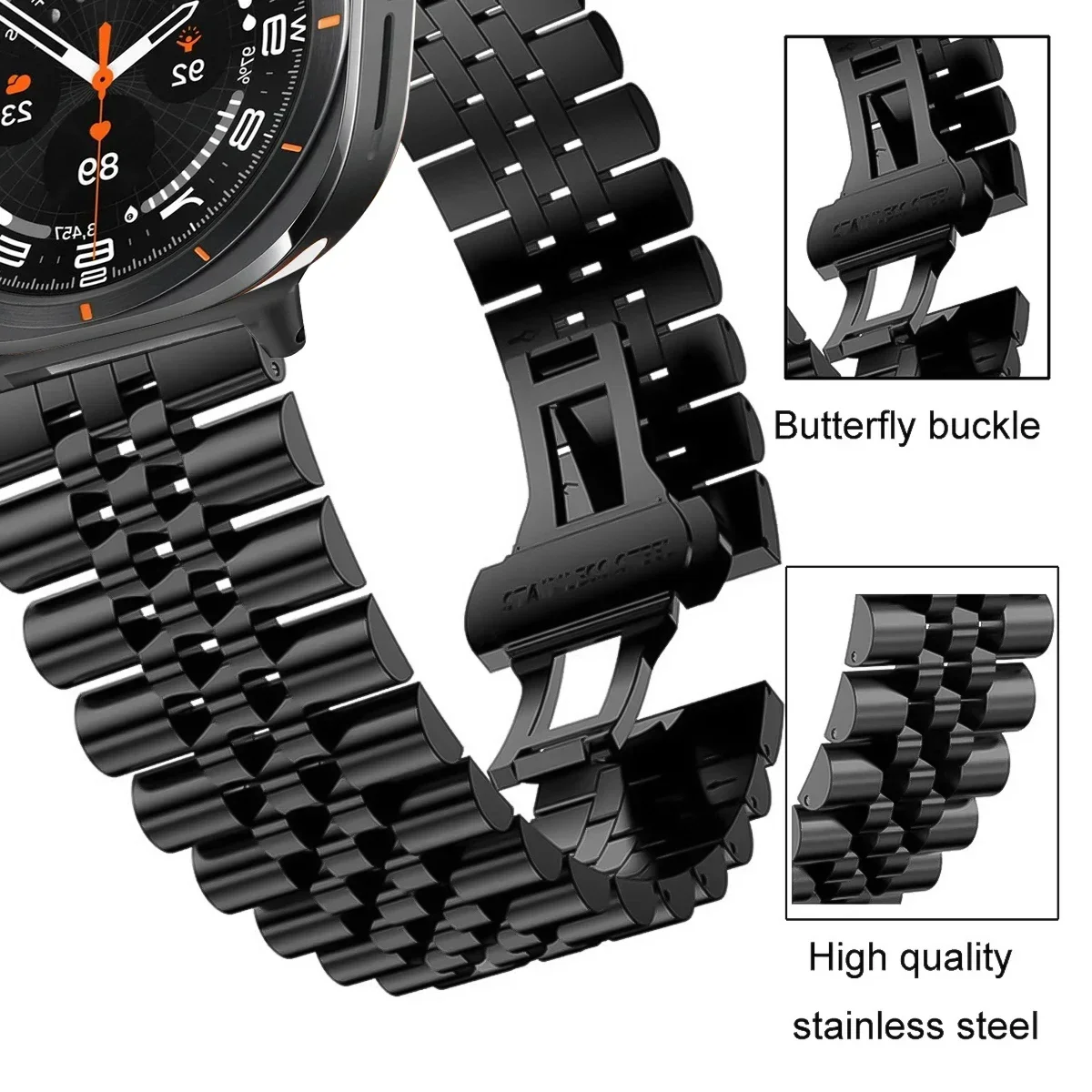 Premium Stainless Steel Watch Strap - Elegant Metal Bracelet