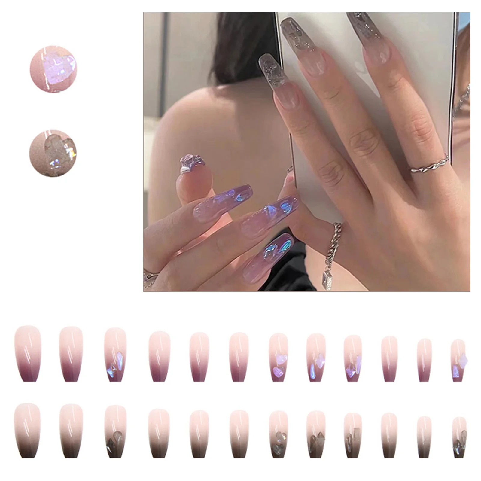 

Советы по проектированию французских накладных ногтей, полное покрытие, акриловый искусственный, подходит для женщин, свиданий на открытом воздухе