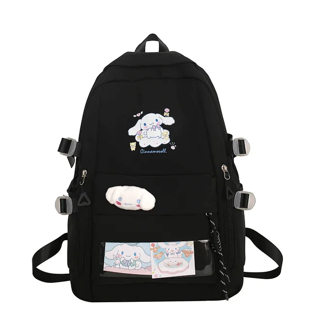 2022 Sanrioes Anime Kuromi Cinnamoroll Nylon Large Capacity Schoolbag Cartoon Backpacks Kawaii Laptop Book Pack Mochilas Gifts