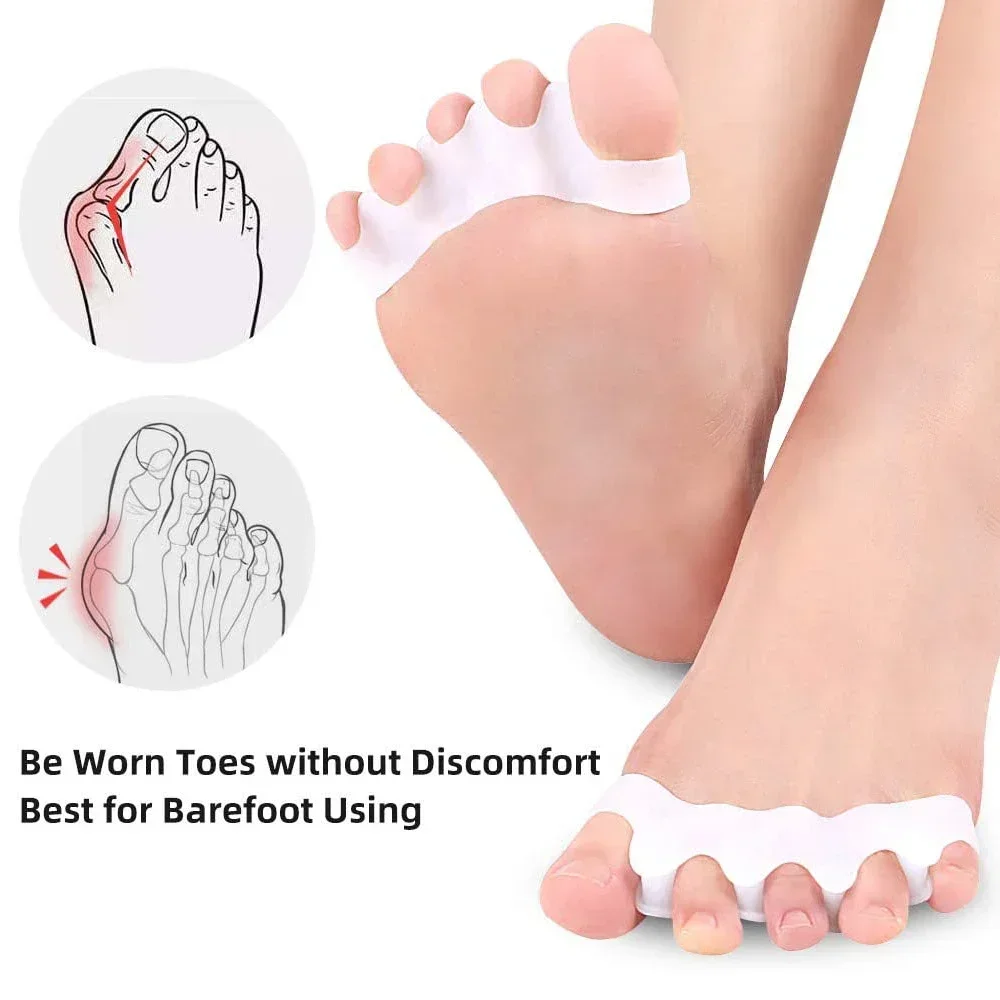 Gel Toe Spreaders Separator Silicone Bunion Correctors for Bent Claw Curved Toes Toe Straighteners for Women & Men Foot Care Tool nail art tools toe separators toe spreader