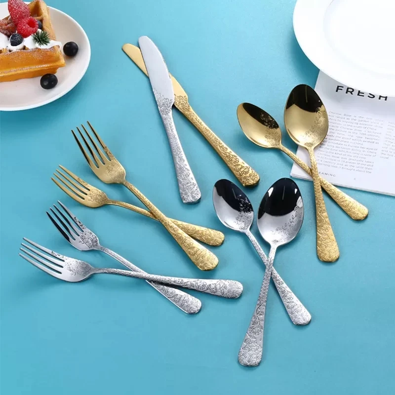 asimocrafts スプ一ン フオ一ク ナイフセット LevelUp_kit Amazon.com | Matte Black KiiZYs Silverware Set - 16-Piece