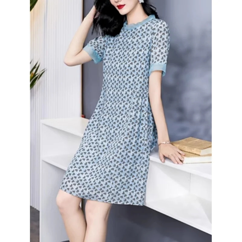 

2023 New Fashionable Silk Dress Women's Summer Retro Versatile Mini Dress Korean Edition Loose Tight Sexy Vacation Date Vestidos