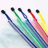 Zipper Mesh Bags A4/A5 Plastic Zipper Bags For Organizing Waterproof Clear Travel Bags Office Supplies Document，color random 6