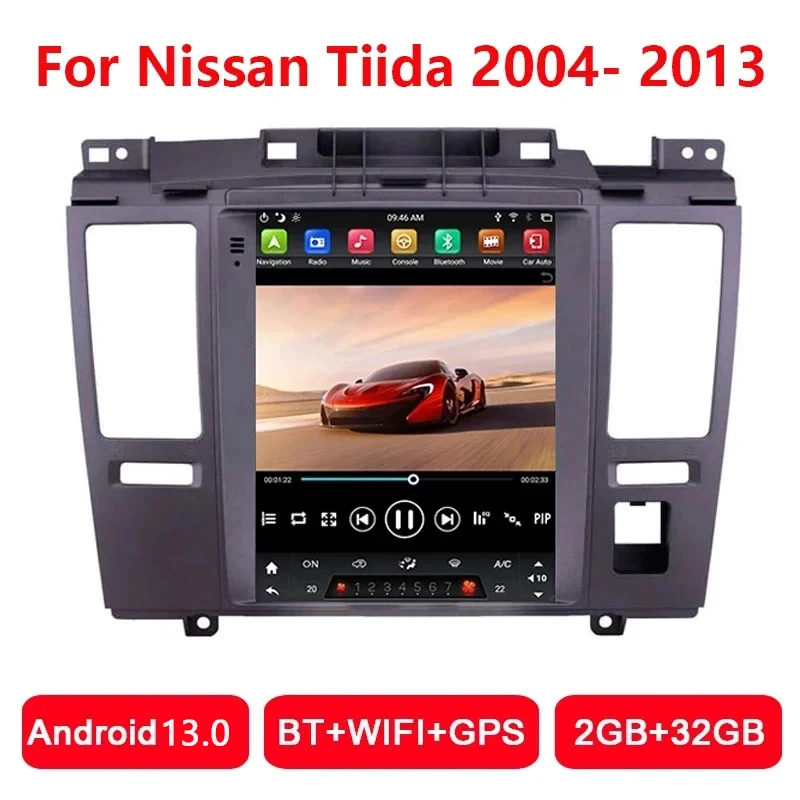 

Автомагнитола для Nissan Tiida C11 9,7-13,0, 2004 дюйма, Android 2013, 2 + 32 ГБ, GPS-навигация, мультимедийный видео, вертикальный экран, стиль Тесла