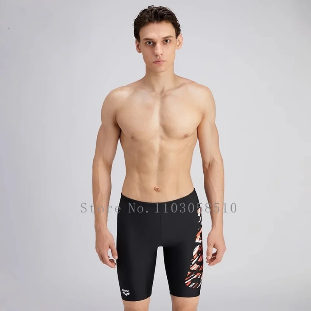 Men's Swim Jammer Endurance Athletic Training Swimsuit Beach Swimming Trunks Swimwear Jammer Summer Tight Surf Diving Pants