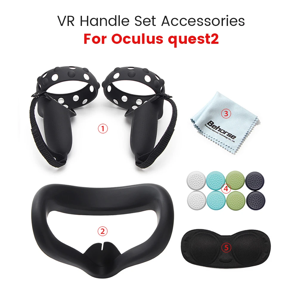 VR Protective Cover Set For Oculus Quest 2 VR Touch Controller Shell Case With Strap Handle Grip For Oculus Quest 2 Accessories