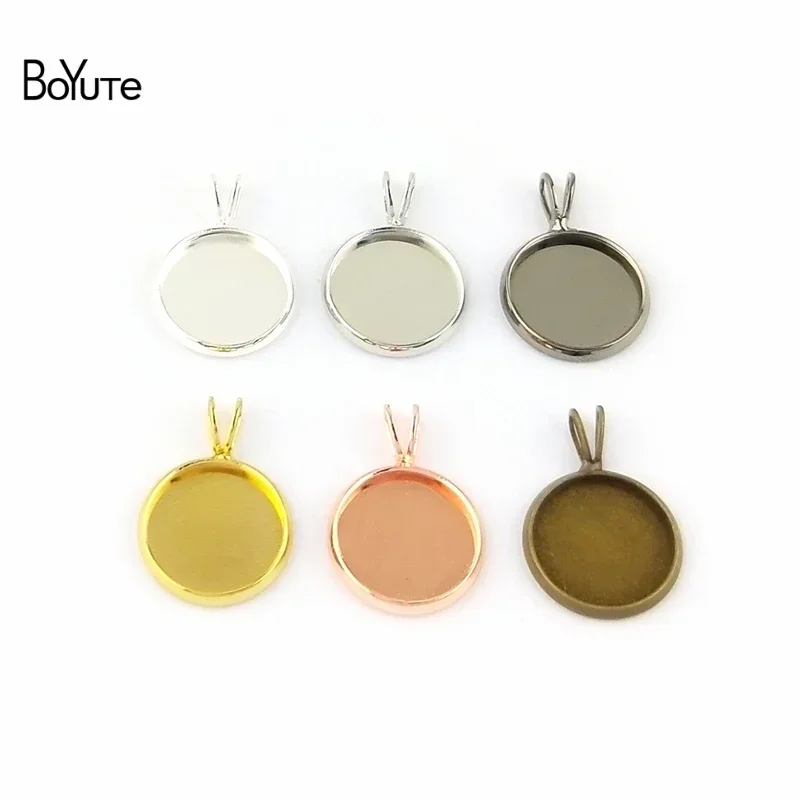 BoYuTe (50 Pieces/Lot) Round 10-12-14-16-18-20MM Cabochon Base Settings Blank Pendant Base Diy Jewelry Accessories