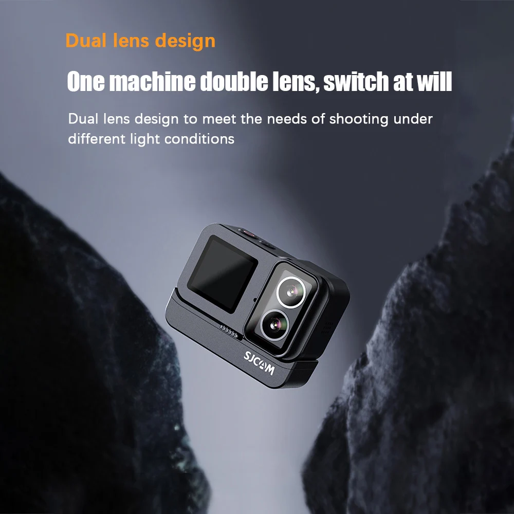 SJCAM SJ20 액션 카메라, 4K 울트라 HD 20MP 스포츠 카메라, 2.0 인치 터치 컨트롤 스크린, 40m 방수, 카메라 충전 그립 포함