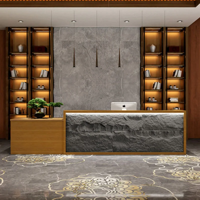 Reception Bank Home Counter Elegant Office Desk Tempered Glass Restaurant Front Table Professional Aesthetic Modern Furniture