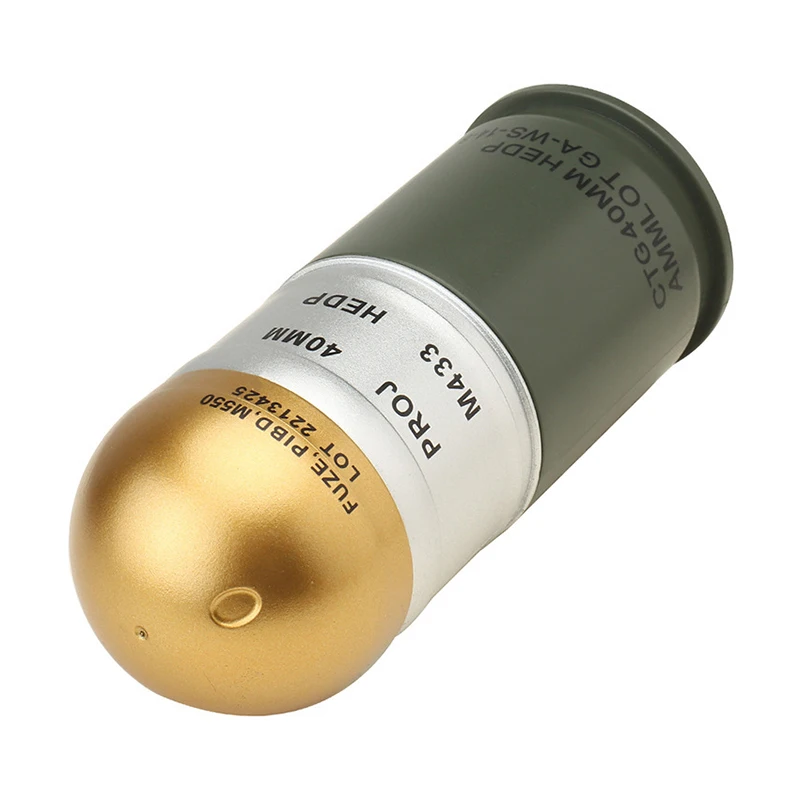 40mm Grenade Replica Collectible Toy with Mini Storage Case and Airsoft Display Decor
