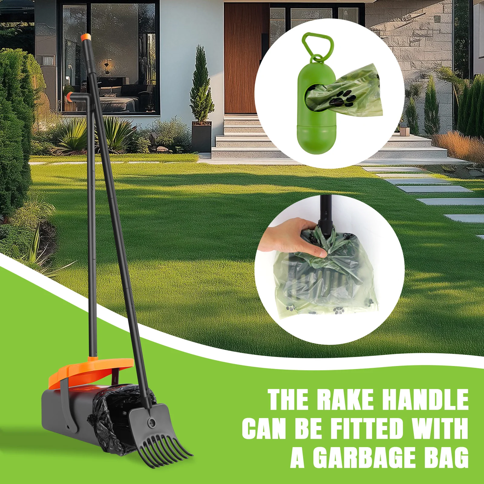 Adjustable Long Handled Pooper Scooper For Dogs And Cats With Bags_voghion.com