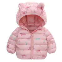 Baby Boys Girls Jackets For Kids Cartoon Bear Zipper Coats Autumn Boys Warm Hooded Down Jackets Children Christmas Outerwear 3