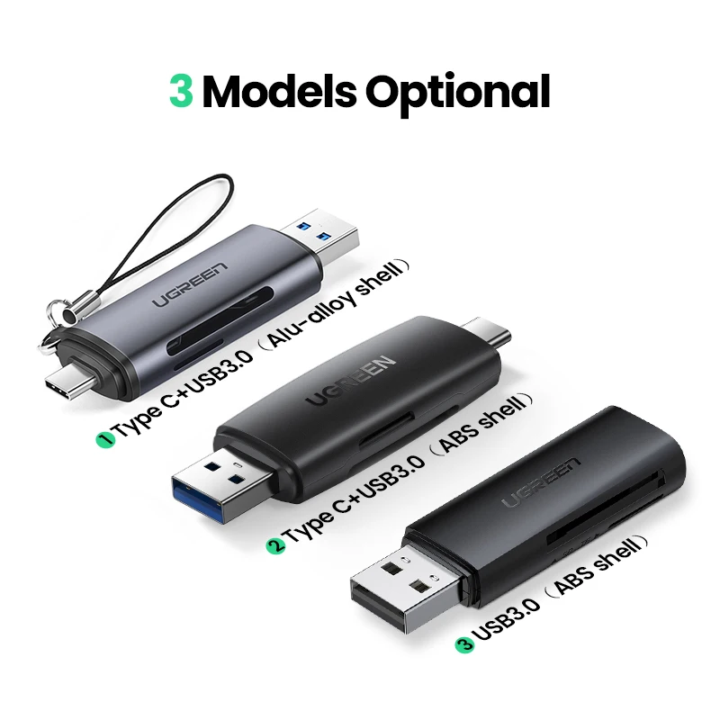 Ugreen Leitor de Cartão Usb3.0 & Usb c para sd Microsd tf Thunderbolt para Computador Portátil Acessórios de Memória Inteligente Cardreader Cartão sd Adaptador - Imagem 3