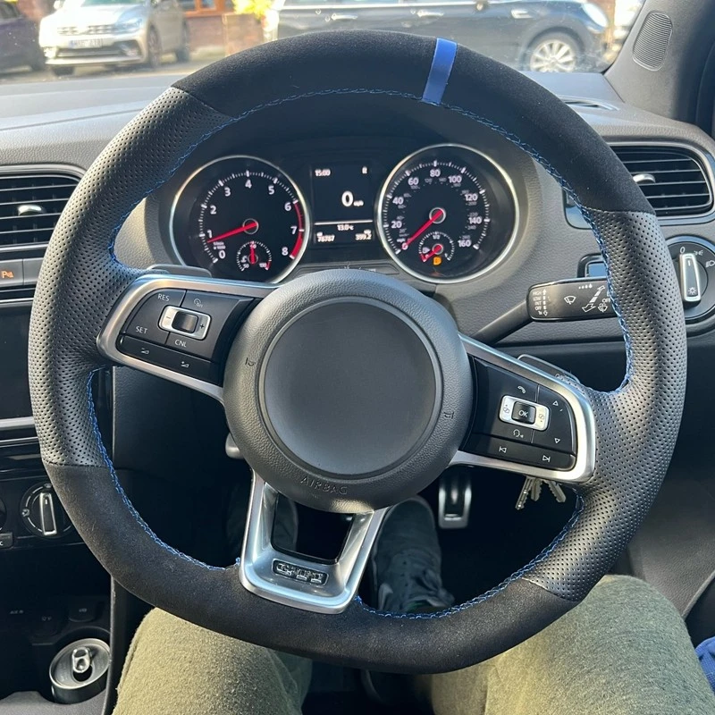 

Противоскользящая черная замшевая модель на заказ для Volkswagen Golf 7 GTI Golf R MK7 Polo Scirocco 2015 2016