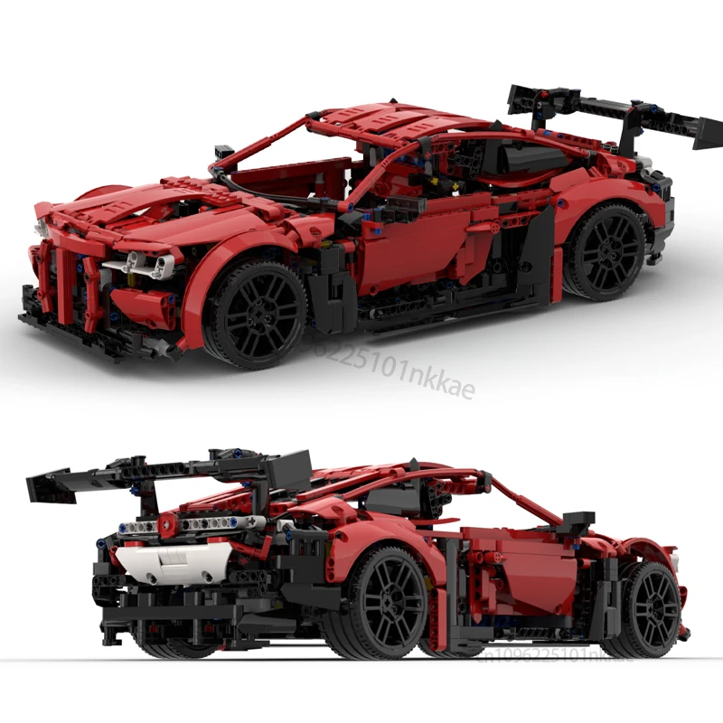 1494 Stücke Technische M4 GT-3 Autos 6 Motor Supercar Bausteine Modell Sport Racing Fahrzeug Ziegel DIY kinder Spielzeug Geburtstagsgeschenke – Detail 1