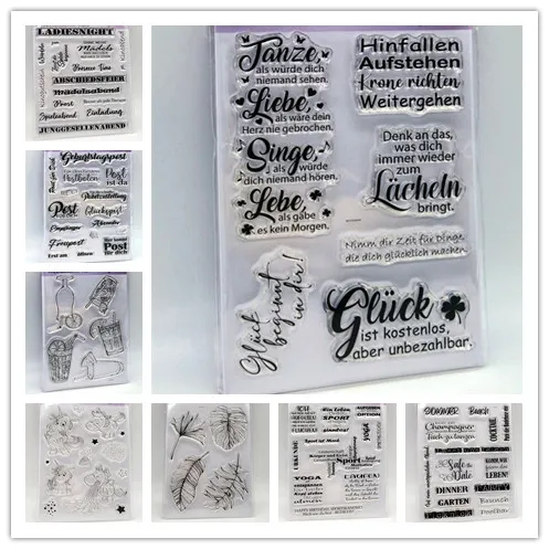 News German stamp Clear Stamps for Scrapbooking Transparent Silicone Rubber DIY Photo Album Decor 802 clear stamps clear rubber stamps