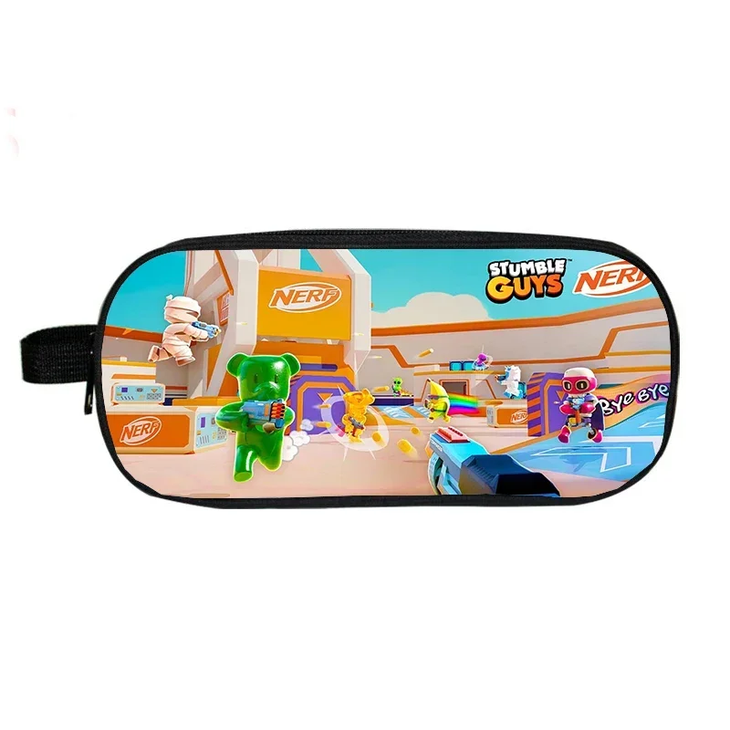 Boys Cartoon Stumble Guys Pencil Case Pen Bag Students Stationery Bag School Pencil Box Students Makeup Box Kids Pencil Pouch 3
