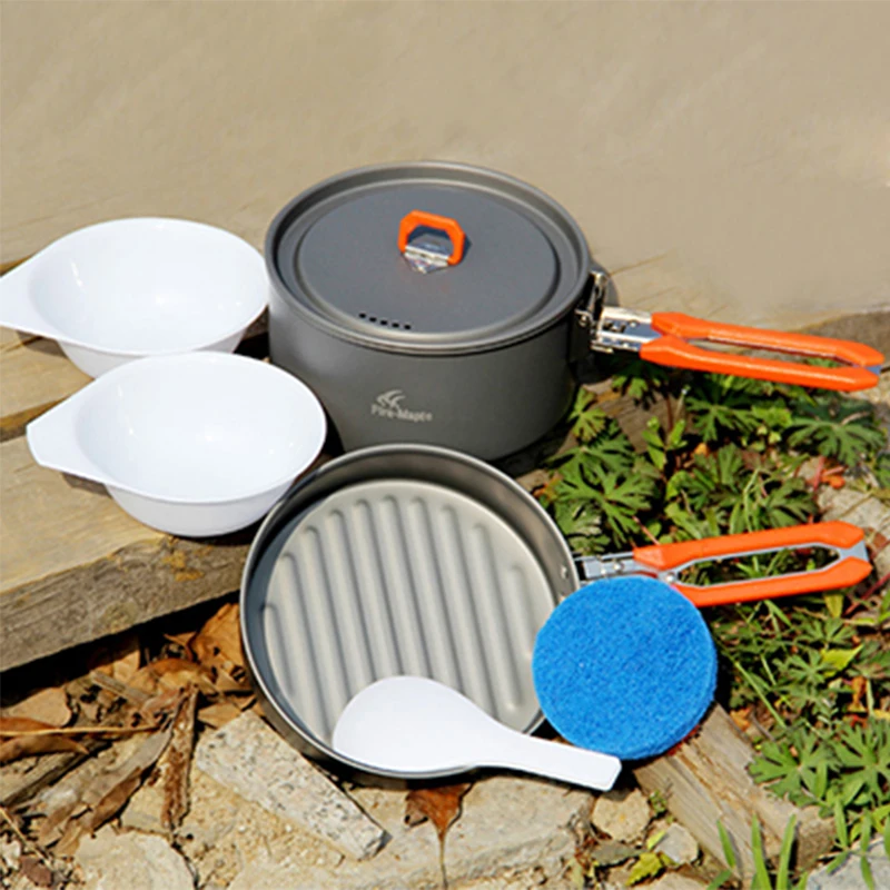 

Fire Maple Cooking Set Pot Frying Pan 1-2 Person Outdoor Camping Picnic Tableware Packacke Equipment Aluminum Cookware Kit