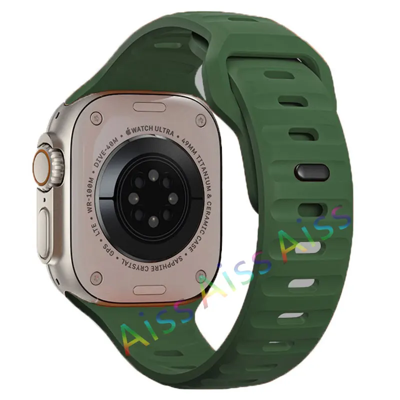 ตัวเลือกสินค้า สายซิลิโคนสีส้มกันน้ำ สำหรับ Apple Watch ทุกรุ่น