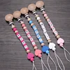 Baby Personalized Name Wood Nipple Holder Clip Pacifier Teething Chew Toy Food Grade Infant Teether Dummy Chain Shower Gift 2