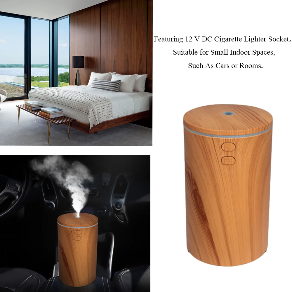 Car Aromatherapy Humidifier Material: ABS and PP 7-color LED light Usage Area: Less than 20 Cubic Yard Low noise