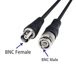 BNC Cable Plug Convert Cord for CCTV Camera and Monitor - 2M Coaxial Wire (Male to Female)