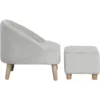 Qaba Kids Sofa Set, Toddler Chair, Sofa & Ottoman for Bedroom, Playroom, Children's Couch for 3-5 Years, Grey 6