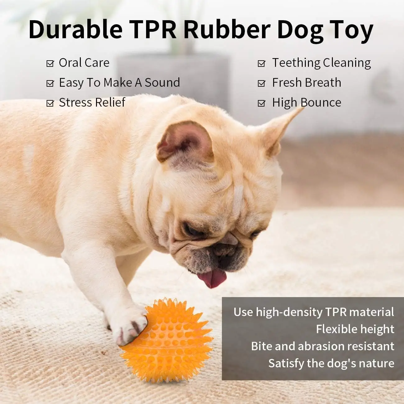 Fetch Spike Balls TPR Training Sounding Toys for Pet Small Dogs Puppy Rubber Bright Colors Chew Teething Tooth Cleaning Toys 5